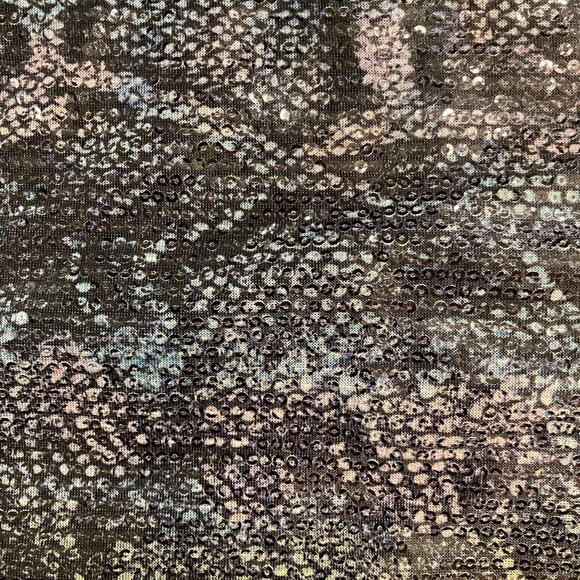 NWOT ASOS Dress 4 Blue Iridescent Sequins Snakeskin High-Neck Shoulder-Pad Zip - Picture 11 of 16